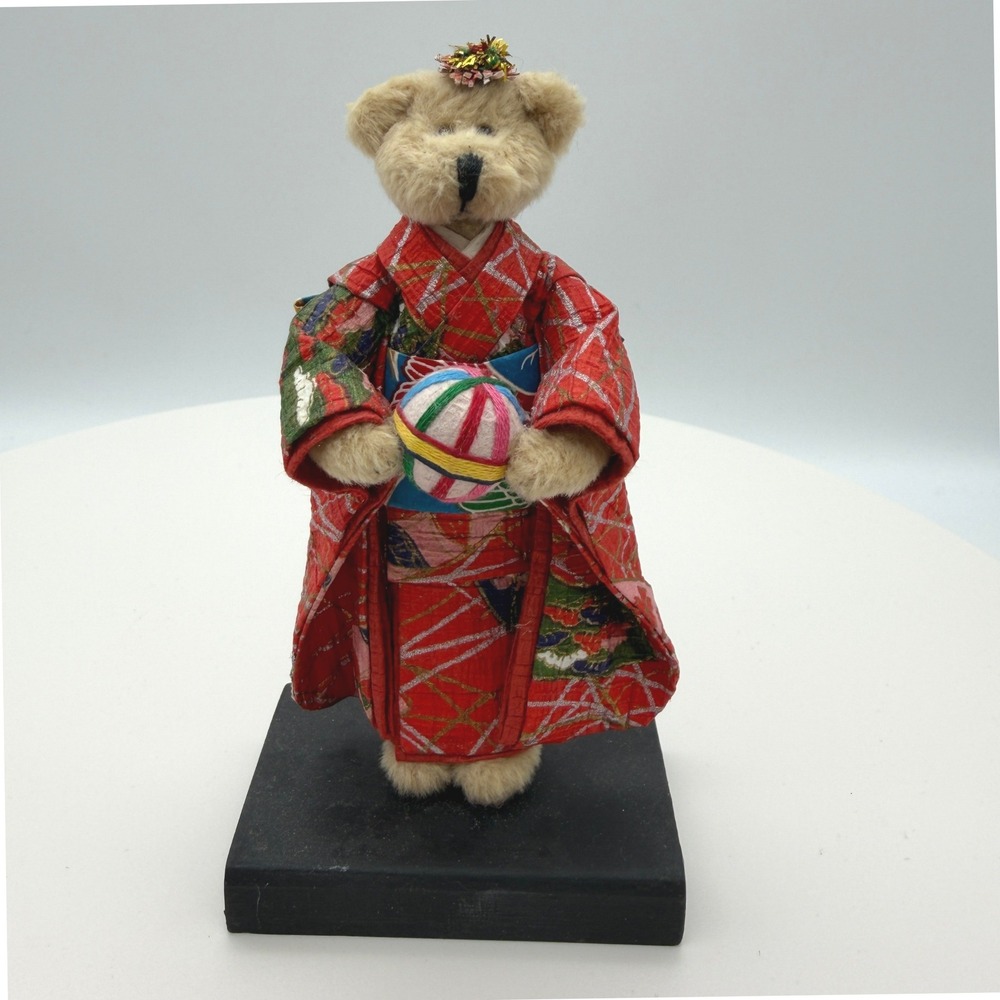 Fumiko Asian inspired Teddy bear in Kimono Artist Signed Miniature Japanese